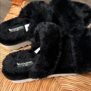 Koolaburra Black Plush Slippers